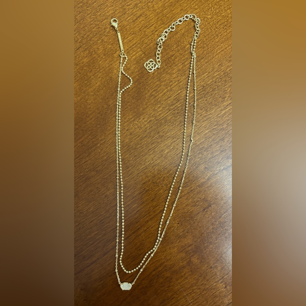 Kendra Scott Emilie Gold Multi Strand Necklace in Iridescent Drusy